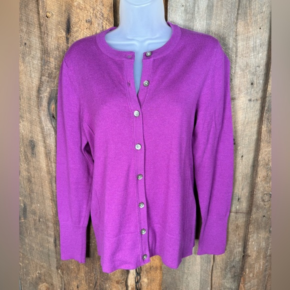 Eddie Bauer Purple Cardigan Sweater - Size Small - Picture 1 of 10
